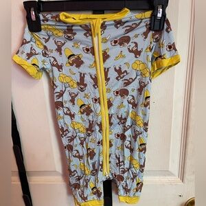 PB& Jams bamboo zip up shortie 18-24M Curious George